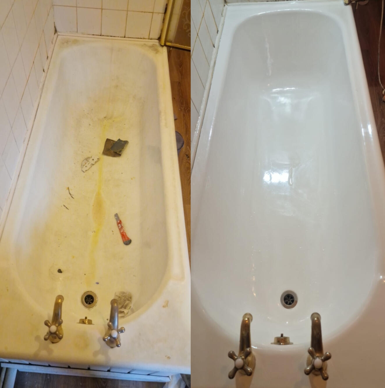 OLD FARMERS CAST IRON BATH RESTORED AND RE-ENAMELLED JUST OUTSIDE OF Cardiff