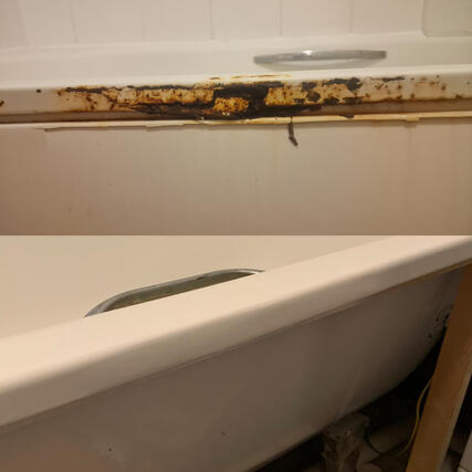 Steel bath rust repair done in Swansea