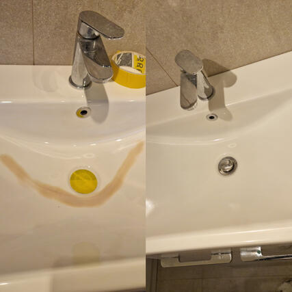 Ceramic sink crack repair made to look invisible in Cardiff