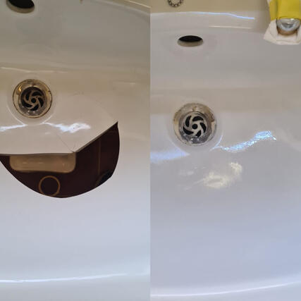 Ceramic sink hole repair done in Cardiff