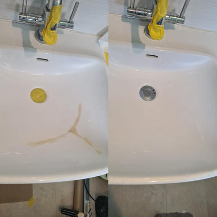Ceramic sink crack repair in Cardiff