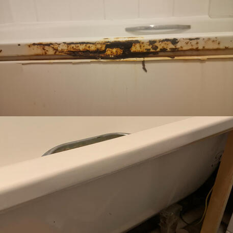 Steel bath rust repair done in Swansea
