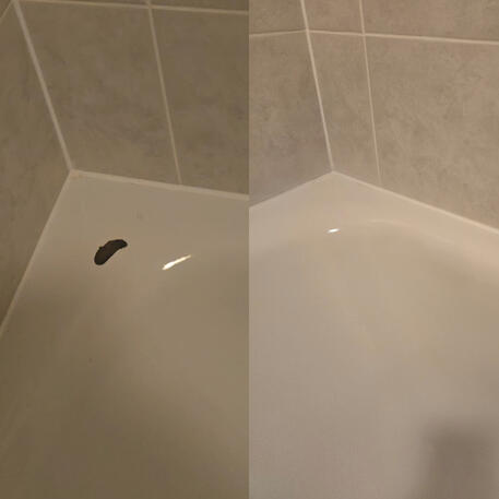 Steel bath chip repair done in Cardiff