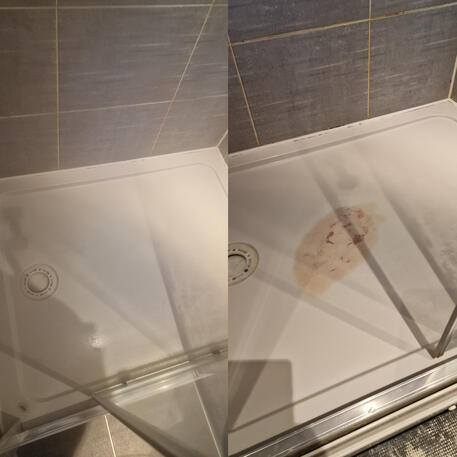 Acrylic shower tray crack repaired in Cardiff