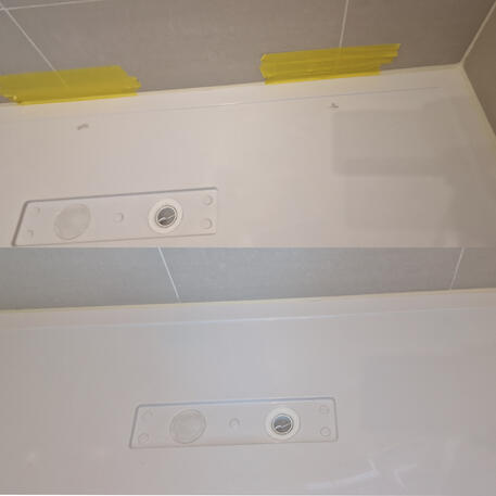 Acrylic shower tray chip repair done Newport wales