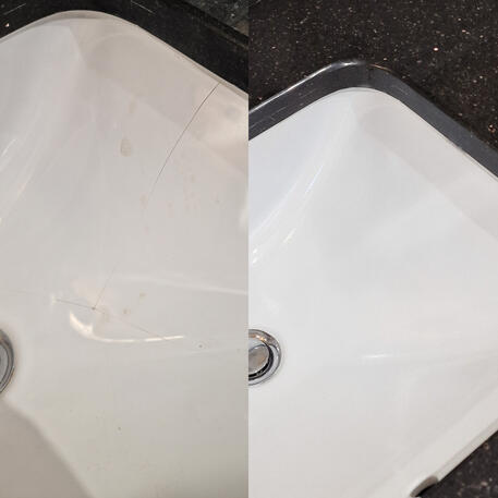 Ceramic sink crack repaired in Newport wales