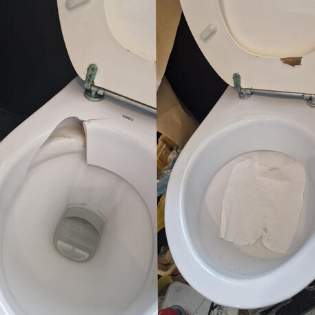 Toilet crack repair completed in Cardiff