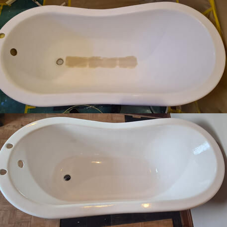 Cast iron bath crack repair completed in Cardiff
