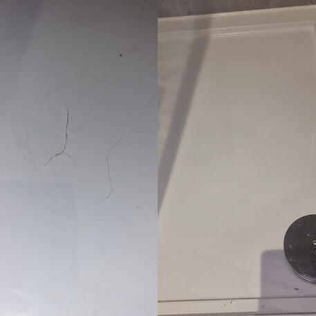 Acrylic shower tray cracking repaired in Swansea