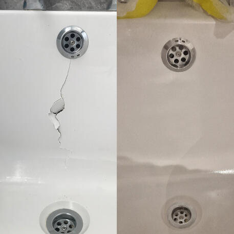 Acrylic bath crack repair completed in Cardiff