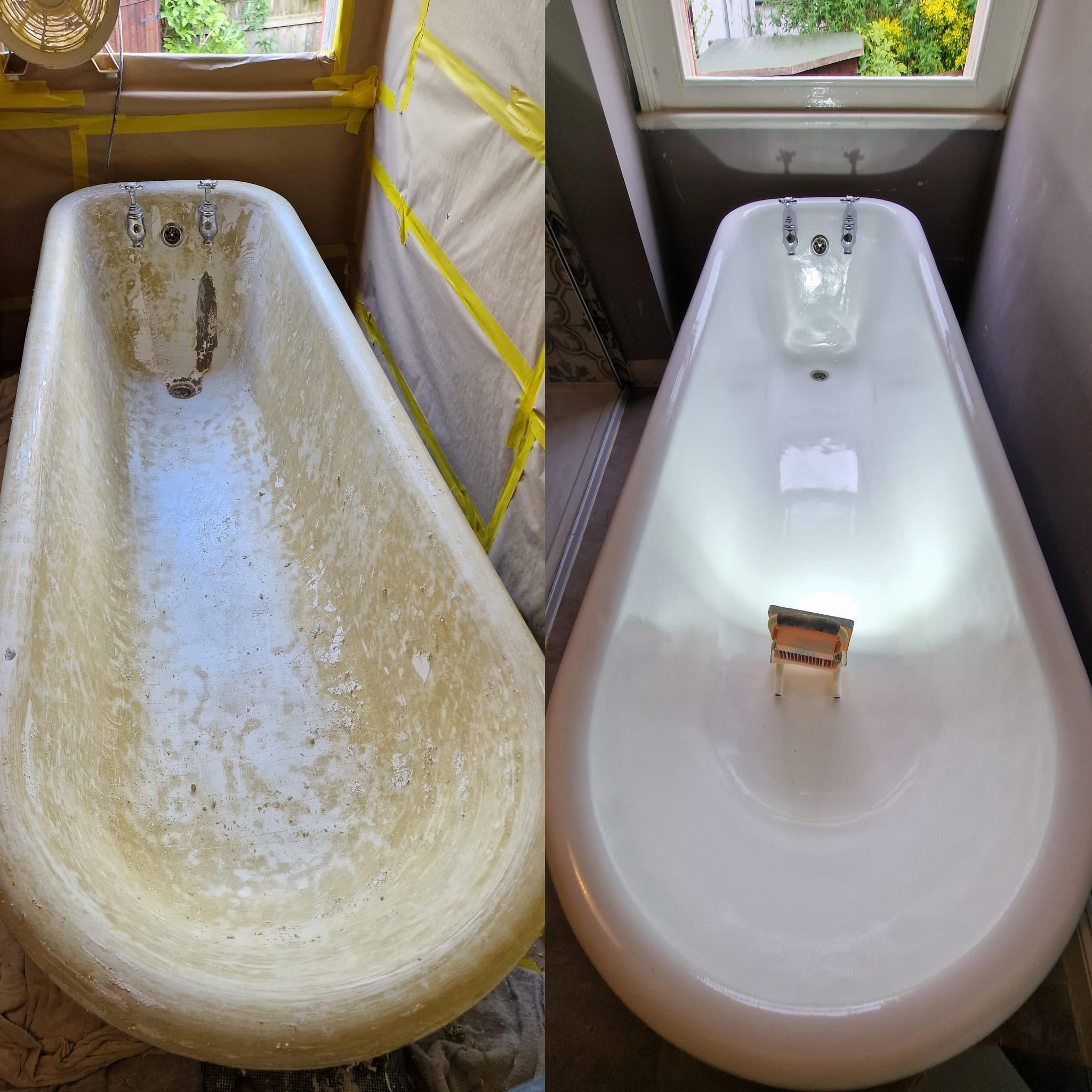 PICTURE OF A BEFORE AND AFTER OF A ROLL TOP CAST IRON BATH PICTURE OF A BEFORE AND AFTER OF A ROLL TOP CAST IRON BATH IN Cardiff
